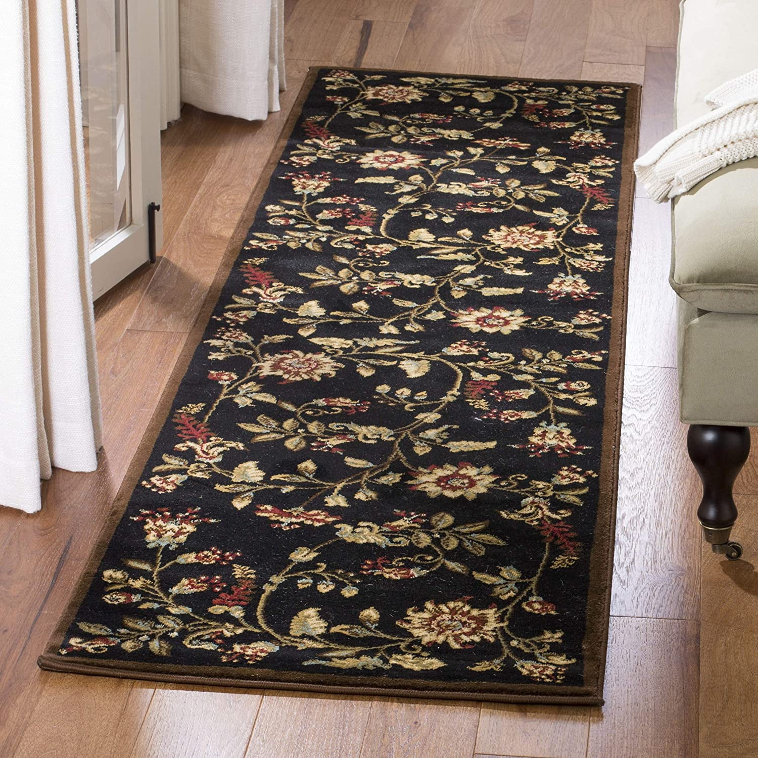 Lyndhurst Collection Runner Rug - 2'3" x 8', Black & Multi, Traditional ...