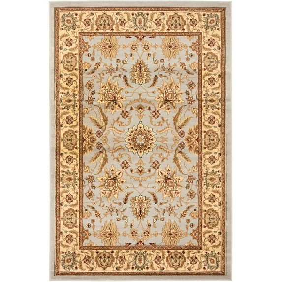 Lyndhurst Grey/Beige Large Rectangle Rug-Color:Grey/Beige,Shape:Medium Rectangle,Size:5'-3" X 7'-6"