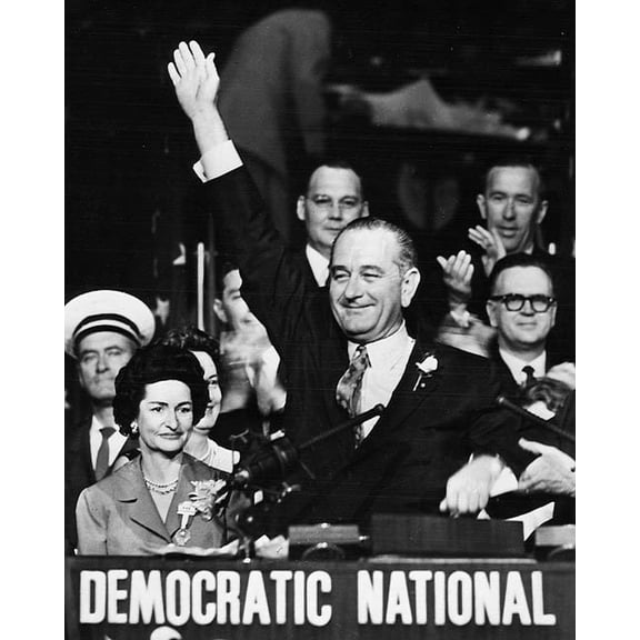 Lyndon Johnson Democratic Convention - 24x36 Inch Laminated Poster - Stunning Detail and Bold Colors