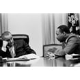 thumbnail image 1 of Lyndon Johnson Listening To Martin Luther King During A Meeting With Civil Rights Leaders At The White House. March 18, 1 of 1