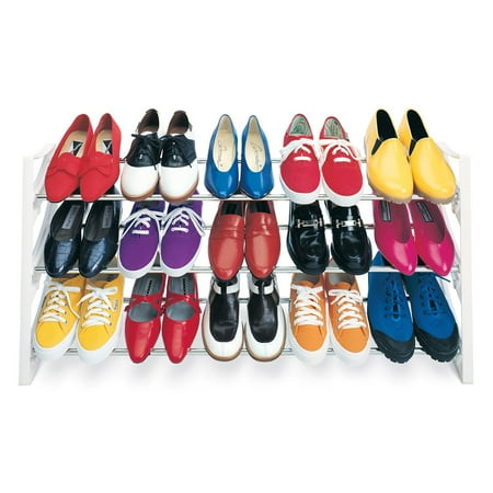LynkÂ® 15 Pair Convertible Shoe Rack Organizer - 3 Tier - Closet Shoe Rack - White