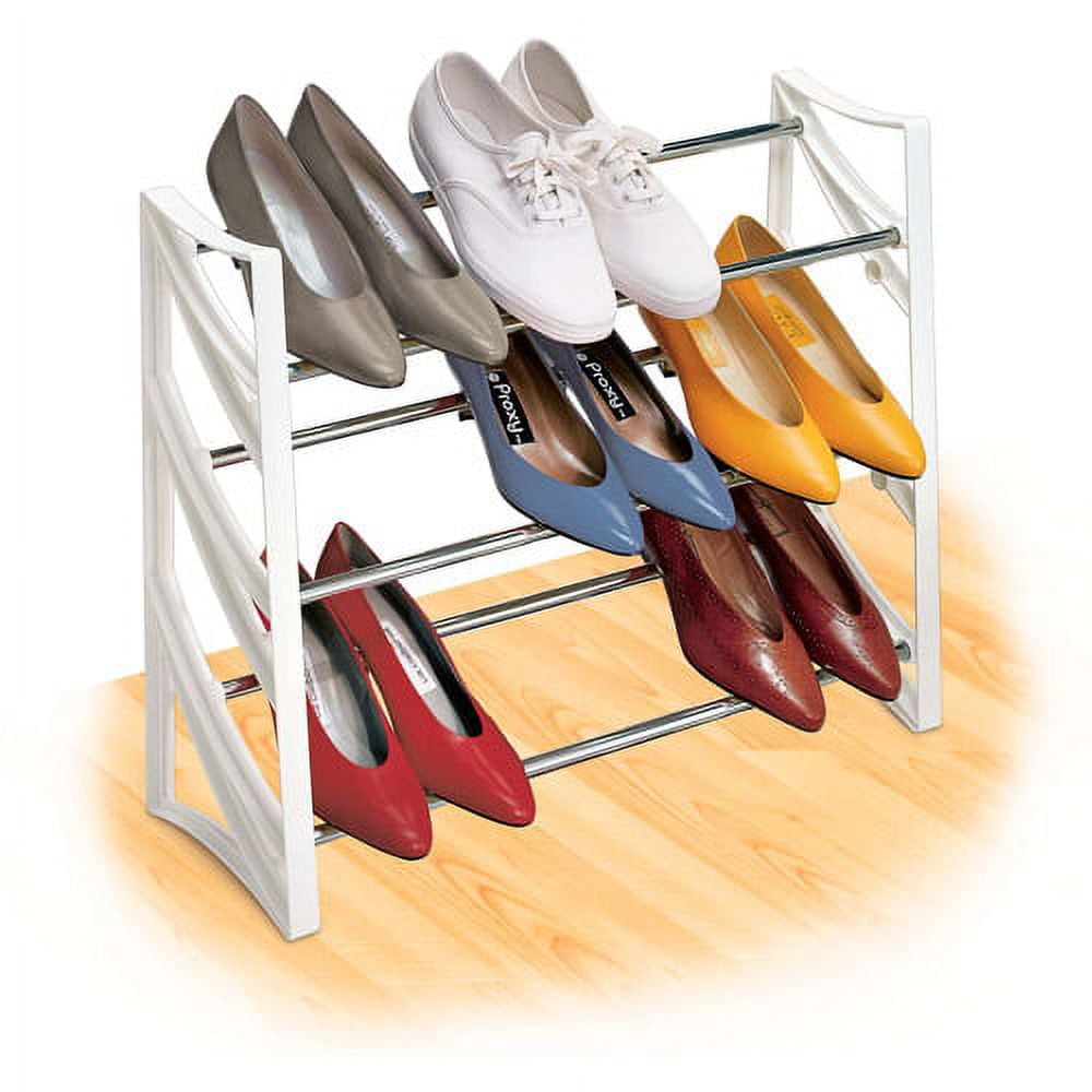 Lynk® 9 Pair Convertible Shoe Rack Organizer - 3 Tier - Closet Shoe ...