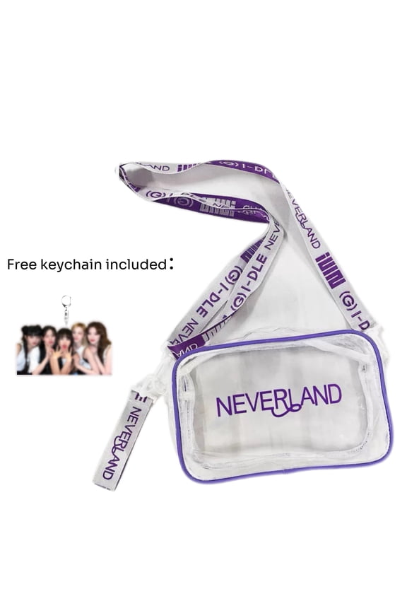 (G)I-DLE Castle Clear PVC Crossbody Bag, Transparent Mini Shoulder Handbag for Concert Fan Events