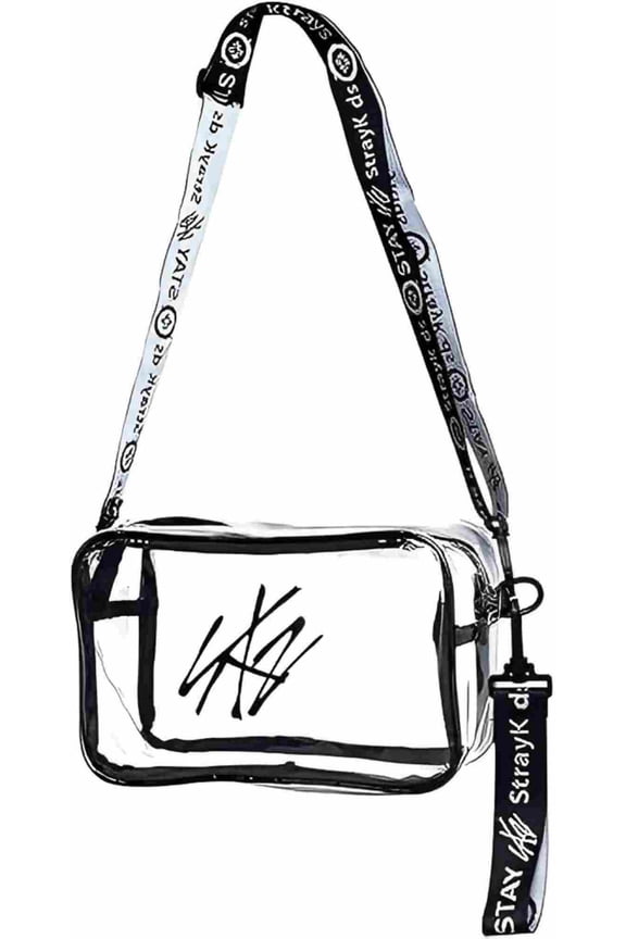 SK-Z Lightstick Storage Bag, Transparent Cross Body Concert Bag, Stylish Travel Messenger Shoulder Bag for Stray Fans