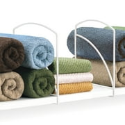 Lynk Closet Shelf Dividers - Linen Closet Shelf Organizer, White (Set of 2)