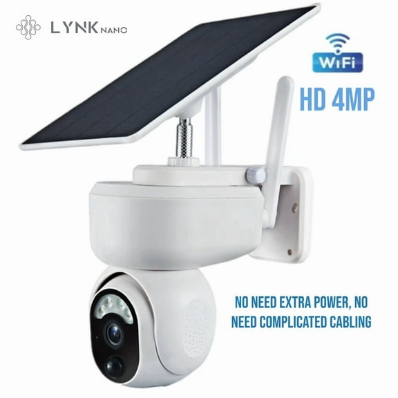 LynkNano PTZ SOLAR Security 4MP HD Camera 12m AI Human Detection,2-Way Audio, Wi-Fi, APP