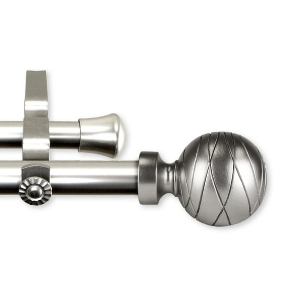 Lynn Double Curtain Rod 13/16 inch 28-48" - Satin Nickel