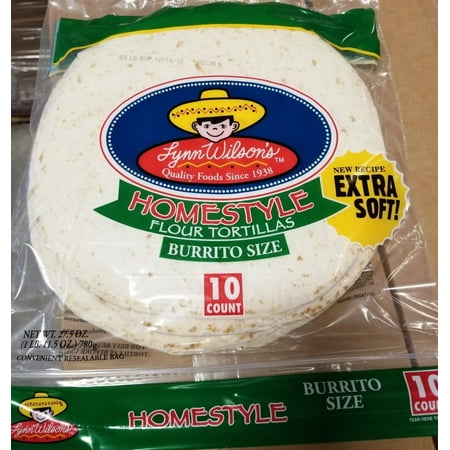 Lynn Wilson's Homestyle Flour Burrito Size Tortillas, 10 Count