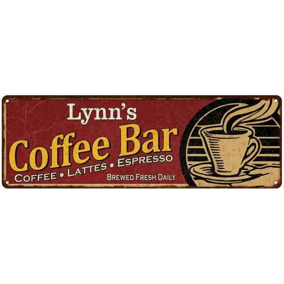 Lynn's Coffee Bar Red Sign Kitchen Gift 8x24 108240006167