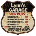 thumbnail image 1 of Lynn's Garage Shop Rates Sign Gift 8x12 Metal Sign 211110019333, 1 of 1
