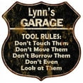thumbnail image 1 of Lynn's Garage Tool Rules Gift Shield Metal Sign Gift 211110003089, 1 of 1