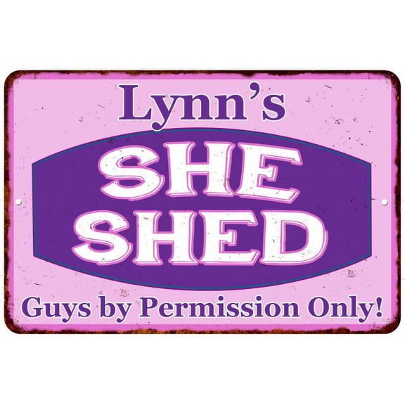 Lynn's Purple & Pink SHE SHED Vintage Sign 8x12 Woman Wall Decor 208120040046