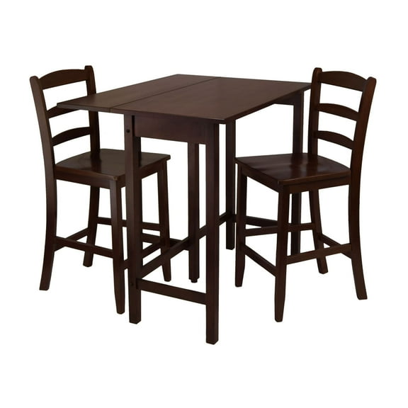 Lynnwood 3-Pc Drop Leaf High Table with 2 Counter Ladder Back Stool/Chair