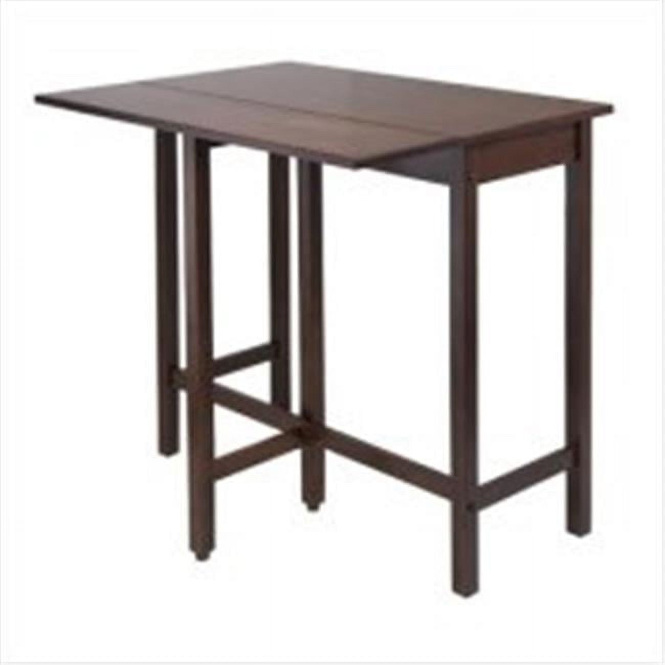 Antique Walnut Extendable Bar-Height Dining Table with Leaf