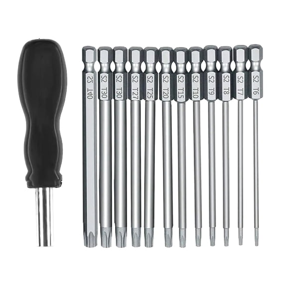 Lynono 100mm Blossom Head Screwdriver Bit Set 1/4inch Hex Security Screwdriver Drill Magnetic Screwdriver Bit with Handle