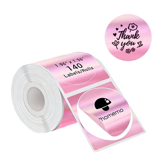 Lynono 140Pcs Shimmering Round Thermal Labels Sticker For Home Organization Wrapping