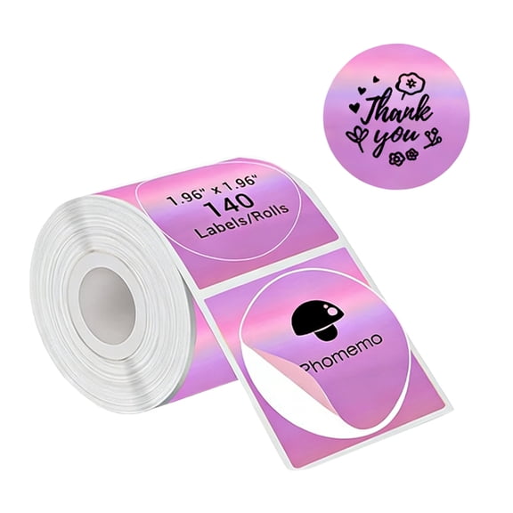 Lynono 140Pcs Shimmering Round Thermal Labels Sticker For Home Organization Wrapping