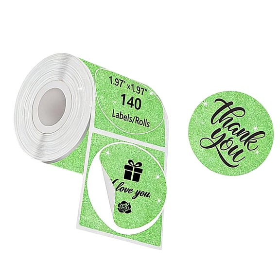 Lynono 140Pcs Shimmering Round Thermal Labels Sticker Oil and Water Resistant For Document Organization And Craft Decoration