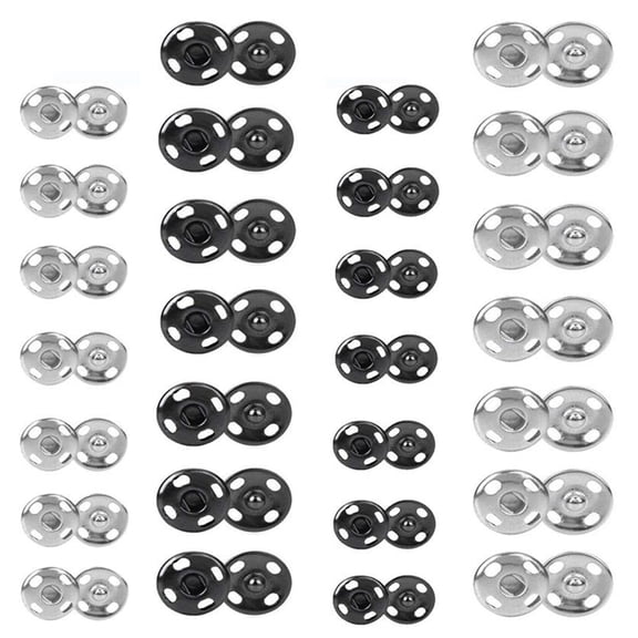 Lynono 200 Sets Sew-on Snap Buttons Metal Snap Fastener Buttons Press Button for Sewing