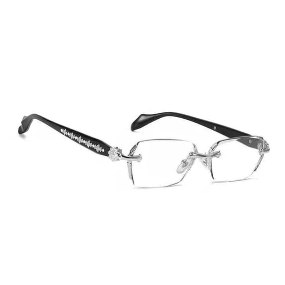 Lynono 2000S Fashion Rimless Glasses Flat Lens Opticals Glasses Eyewear For Work Leisure