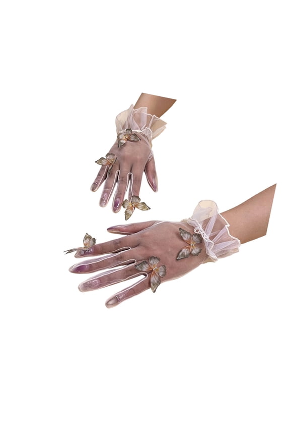 2Pcs Fashionable Bows Gloves Sophisticated Outfit Glove Romantics Bridal Mittens for Bridal Wear and Elegant Gatherings