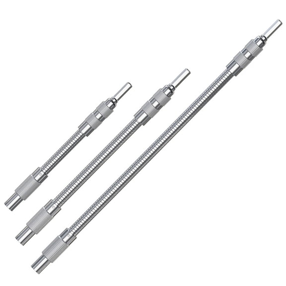 Lynono 3Pcs Magnetic 1/4" Hex Shank Flexible Power Tool Extensions Shaft 15/20/30cm