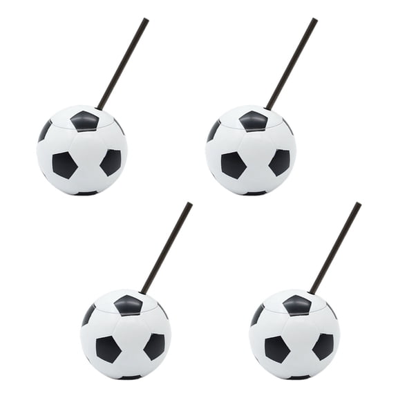 Lynono 4PCS Football Shape Beverage Glasses 450mlP1ast1cDrinking Cup For Sports Fan