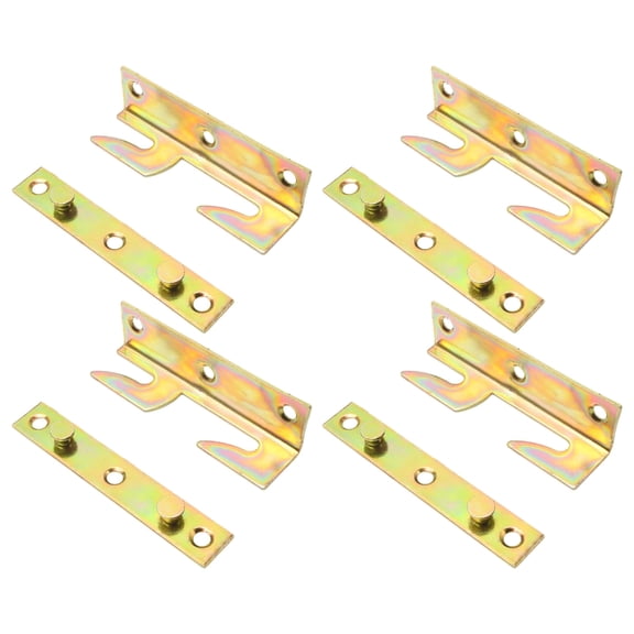 Lynono 4Set Metal Bed Frame Fasteners Easy Install Furniture Hardware Bed Rail Bracket