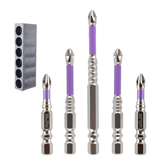 Lynono 6Pcs K5 Screwdriver Bit Hex Shank Impact Electric Drill Bit Set Screw Drill Head