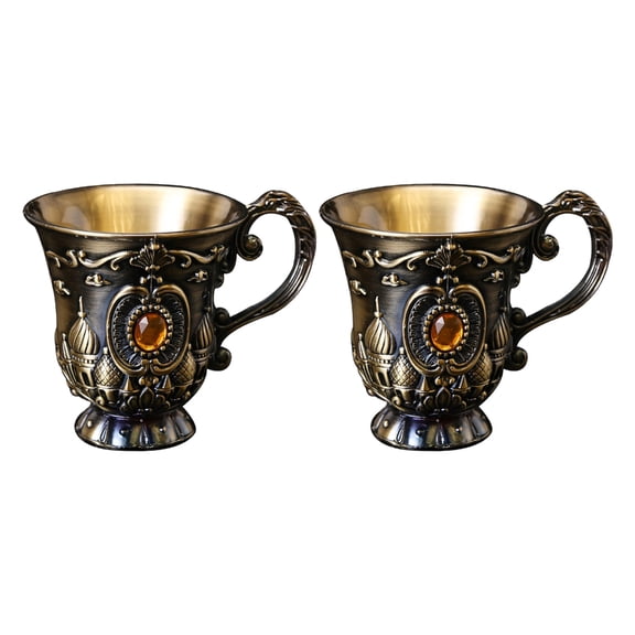 Lynono Antique Metal Chalices Goblet With Handle Wine Cup For Collectors Enthusiasts