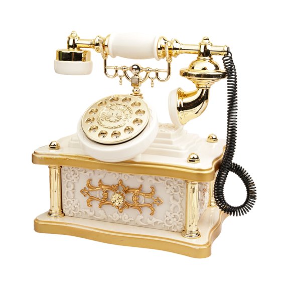 Lynono Antique Rotary Dials Telephone Music Box Home Decors for Table Shelf Display