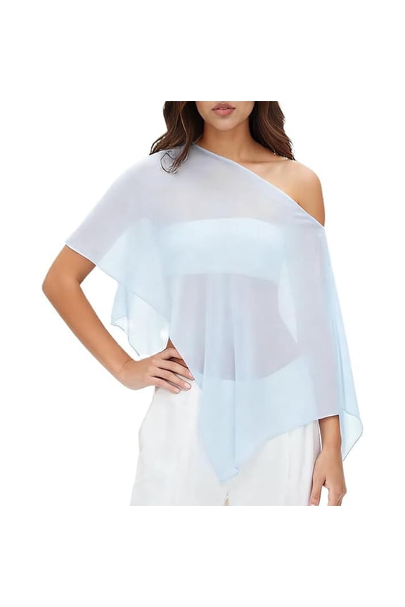 Breathable Polyester Shawl Multiple Solid Color Scarf Capelet Stole For Outdoor Activity And Daily Wear