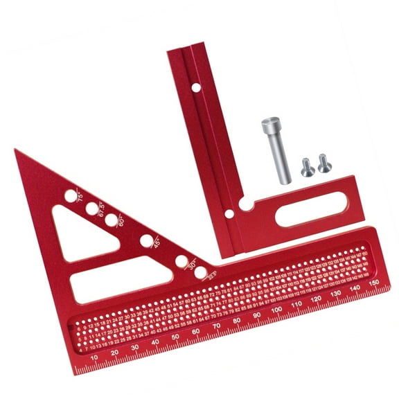 Lynono Carpenter Square Measuring Ruler 45/90 Degree Line Ruler Woodworking Scriber Mark Line Gauges Triangles Ruler