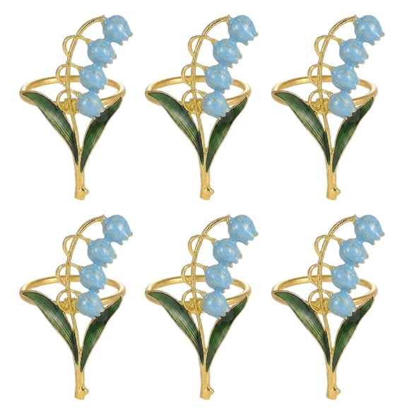 Lynono Co.,Ltd 6 Piece Metal Napkin Rings Easy to Clean Dishwasher Safe Delicate Serviette Buckles for Everyday Use and Celebration