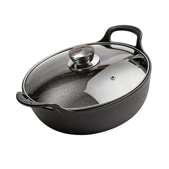 Lynono Co.,Ltd Black Wrought Iron Frying Pan Nonstick Wok Pot For All Cooktops Kitchen Cookware