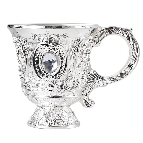 Lynono Co.,Ltd Classical Antique Metal Chalices Goblet with Handle Retro Embossing Small Shot Glass Wine Cup For Parties And Collectors