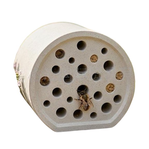 Lynono Co.,Ltd Decorative Bees Habitat Garden Decoration With Smooth Nesting Tunnels Weatherproof Concrete Bees Hotel Easy to Use