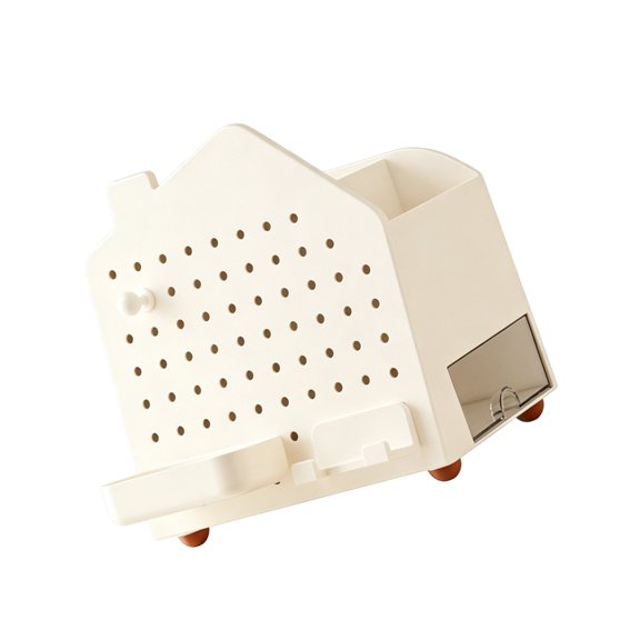 Lynono Co.,Ltd Desk Organizer with Phone Stand Drawer Pegboard Storage Rack Desk Pegboard