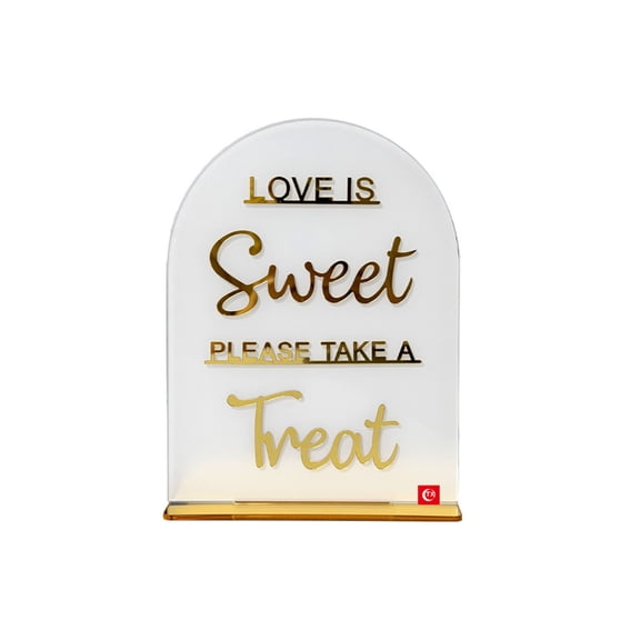 Lynono Co.,Ltd Dessert Table Sign,Acrylic Wedding Table Signs Wedding Engagement Bridal Shower Decors Arch Acrylic Table Top Signs