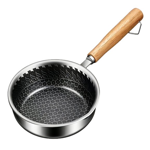 Lynono Co.,Ltd Efficient Stainless Steel Cooking Pan WithW00denGrip For Even Heat Distribution