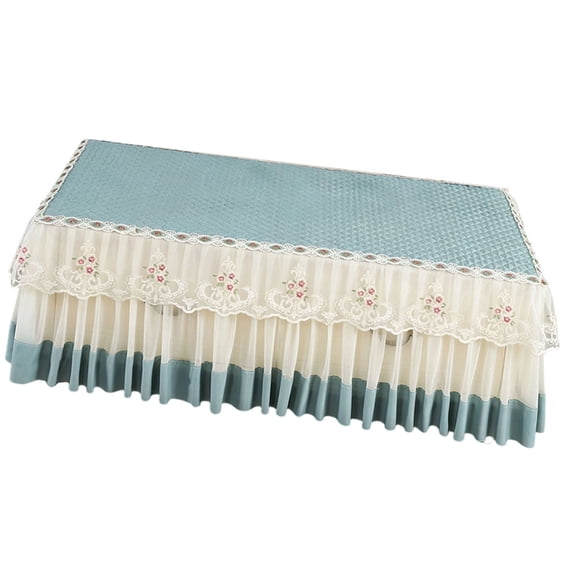 Lynono Co.,Ltd Fashionable Velvet Rectangular Tablecloth with Ruffle Lace Coffee Table Cover
