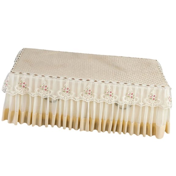 Lynono Co.,Ltd Fashionable Velvet Rectangular Tablecloth with Ruffle Lace Coffee Table Cover