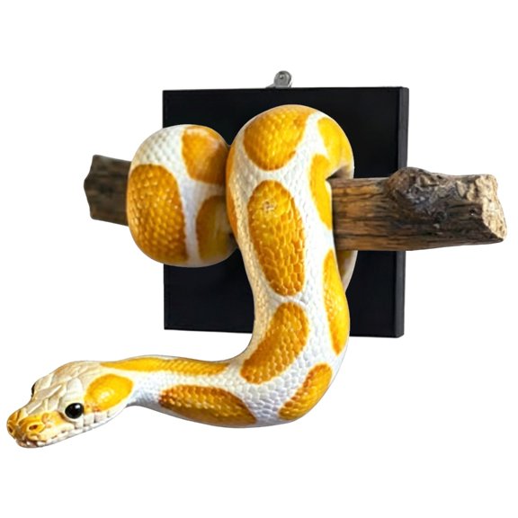 Lynono Co.,Ltd Hand Painted Resin Snake Figurine Ornament for Decoration and Housewarming GiftBa11Snake Sculpture Wall Decoration Hand Painted ResinAn1ma1Statue For Wall