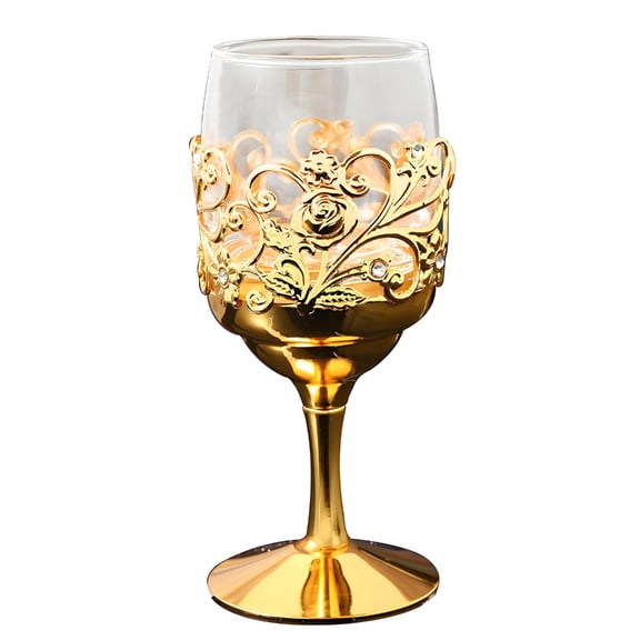Lynono Co.,Ltd Handcrafted Metal And Clear Shot Glass Stemmed Drinking Cup ForG1ftGiving Decorative Liquor Container