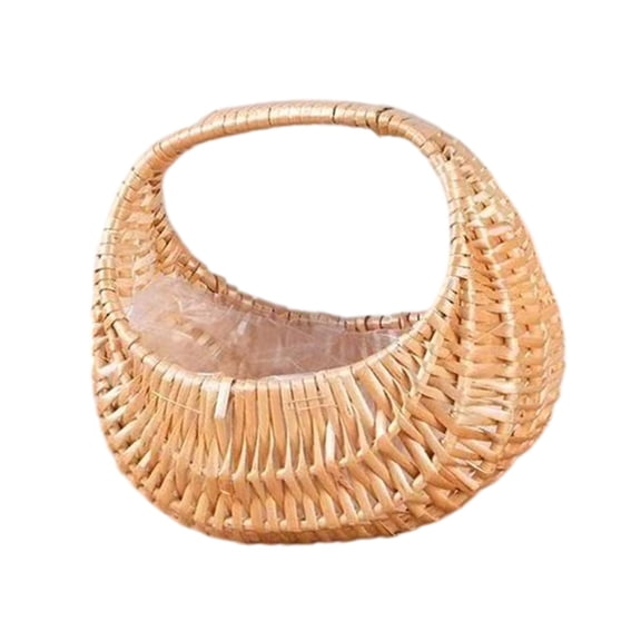 Lynono Co.,Ltd Handwoven Wicker Flower Basket Natural Rattan Storage Bin For Home Decoration Wedding Arrangement