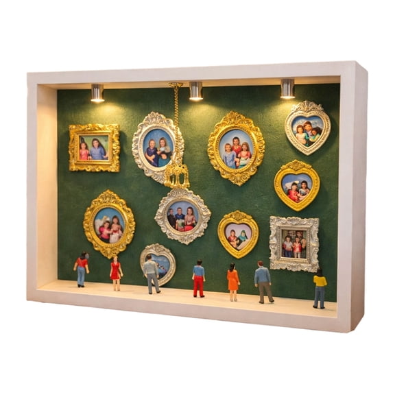 Lynono Co.,Ltd Interactive Craft Shadows Box Set With 10 Changeable Frames 8 Resin Characters And 3 LED Spotlights Frames Collection