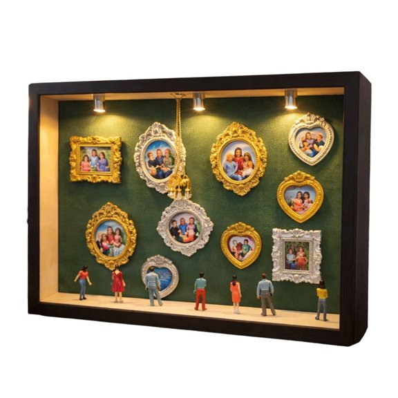 Lynono Co.,Ltd Interactive Craft Shadows Box Set With 10 Changeable Frames 8 Resin Characters And 3 LED Spotlights Frames Collection