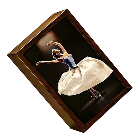 Lynono Co.,Ltd NaturalW00denDecorative Tissue Paper Box Cover with Graceful Ballet Figure