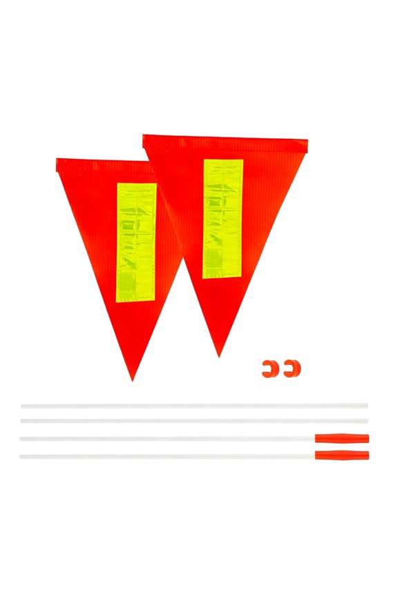 Pack Of 2 Handheld Safety Warning Flags Bright PVC Materials For Outdoor Event