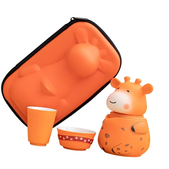 Lynono Co.,Ltd Practical CeramicTe-Service Set With CuteAn1ma1Design 1 Teapot And 2 Cups
